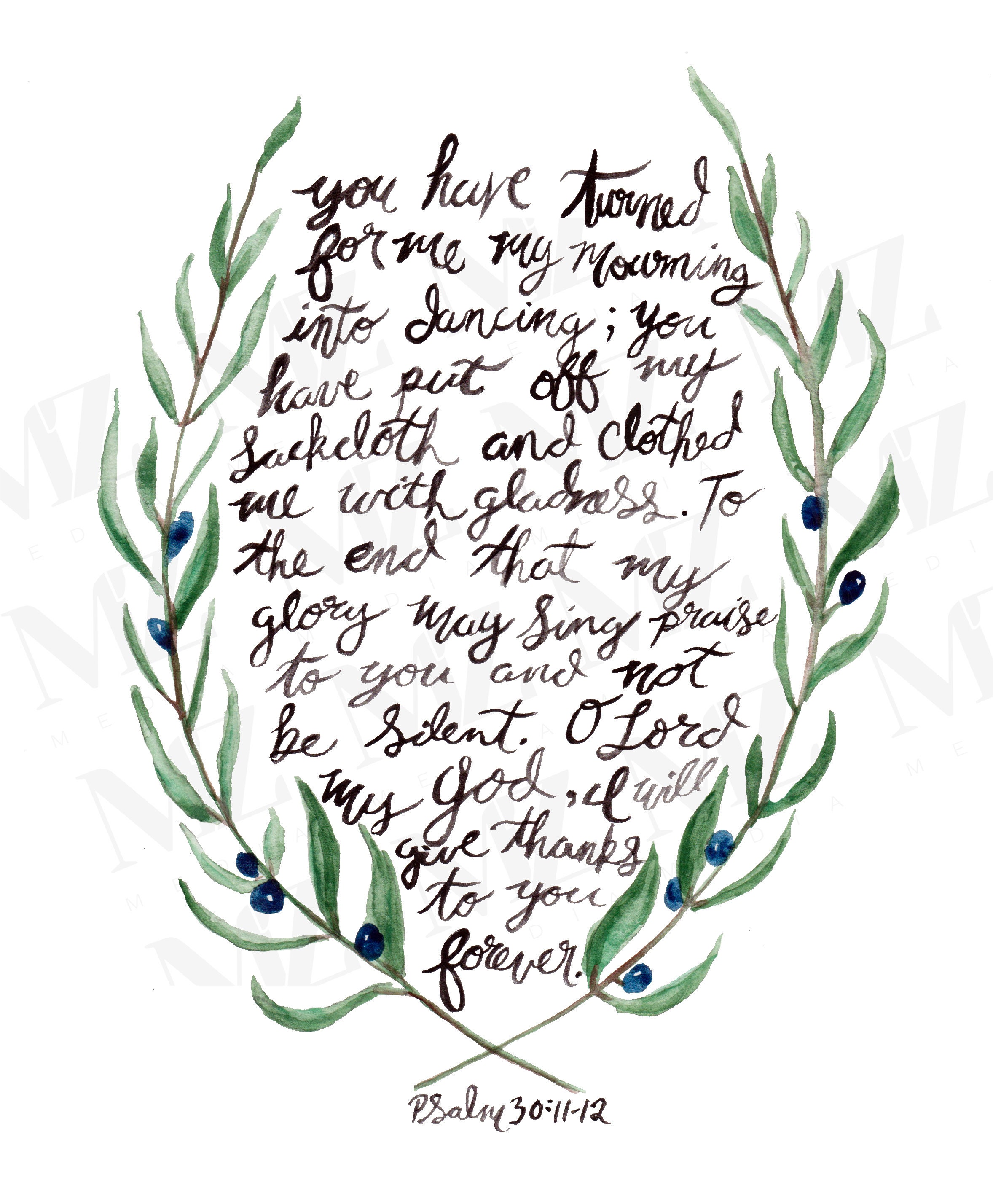 Bible Verse Lettering Watercolor, Png File - Etsy