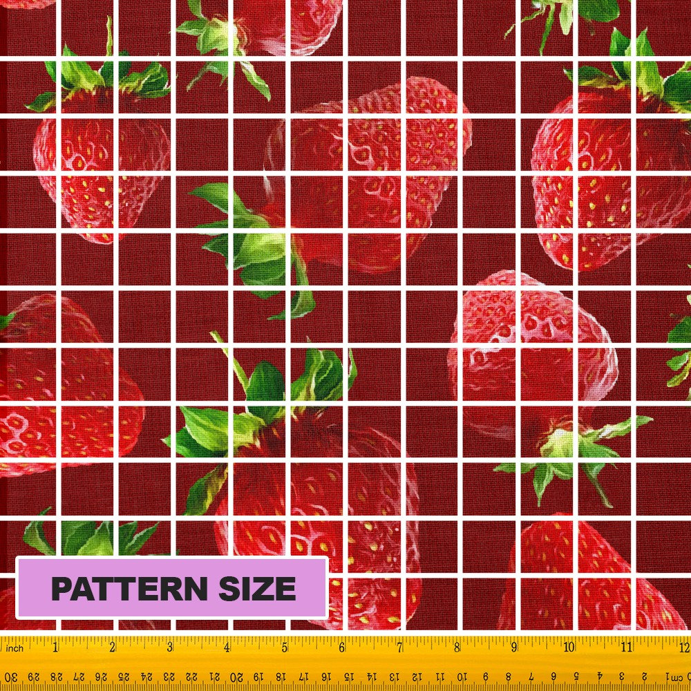 Erdbeer Stoffbündel 6 Stück - 50x50cm Polyester Für Nähen & Quilten