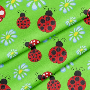 Fabric by the Yard ( Cute Ladybug Print Pattern ) for sewing, crafting, upholstery and D.I.Y projects.