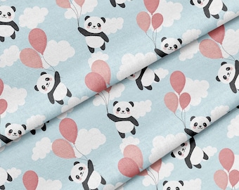 Stoff als Meterware ( Niedliches Panda Muster ) zum nähen, Basteln, Polstern und für D.I.Y-Projekte.