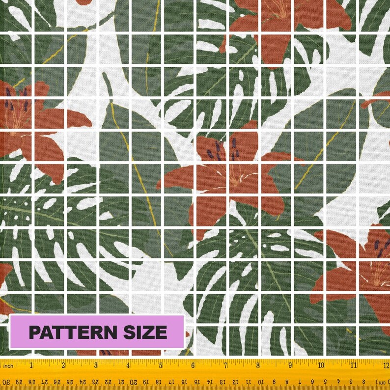 Fabric by the Yard ( Cute Tropical Monstera Banana Pattern ) for Sewing ...