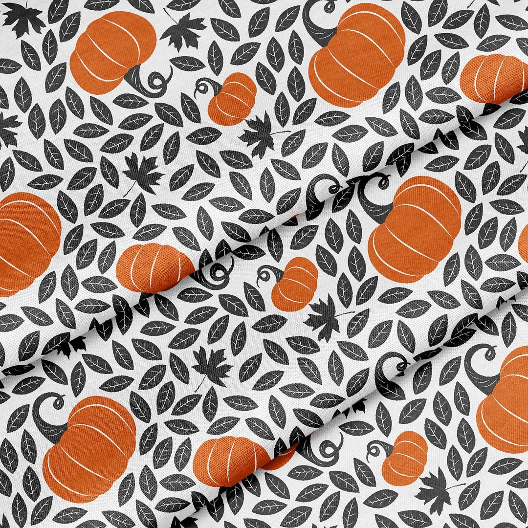 Fabric by the Yard ( Fall Autumn Pumpkins Print Pattern ) for Sewing ...