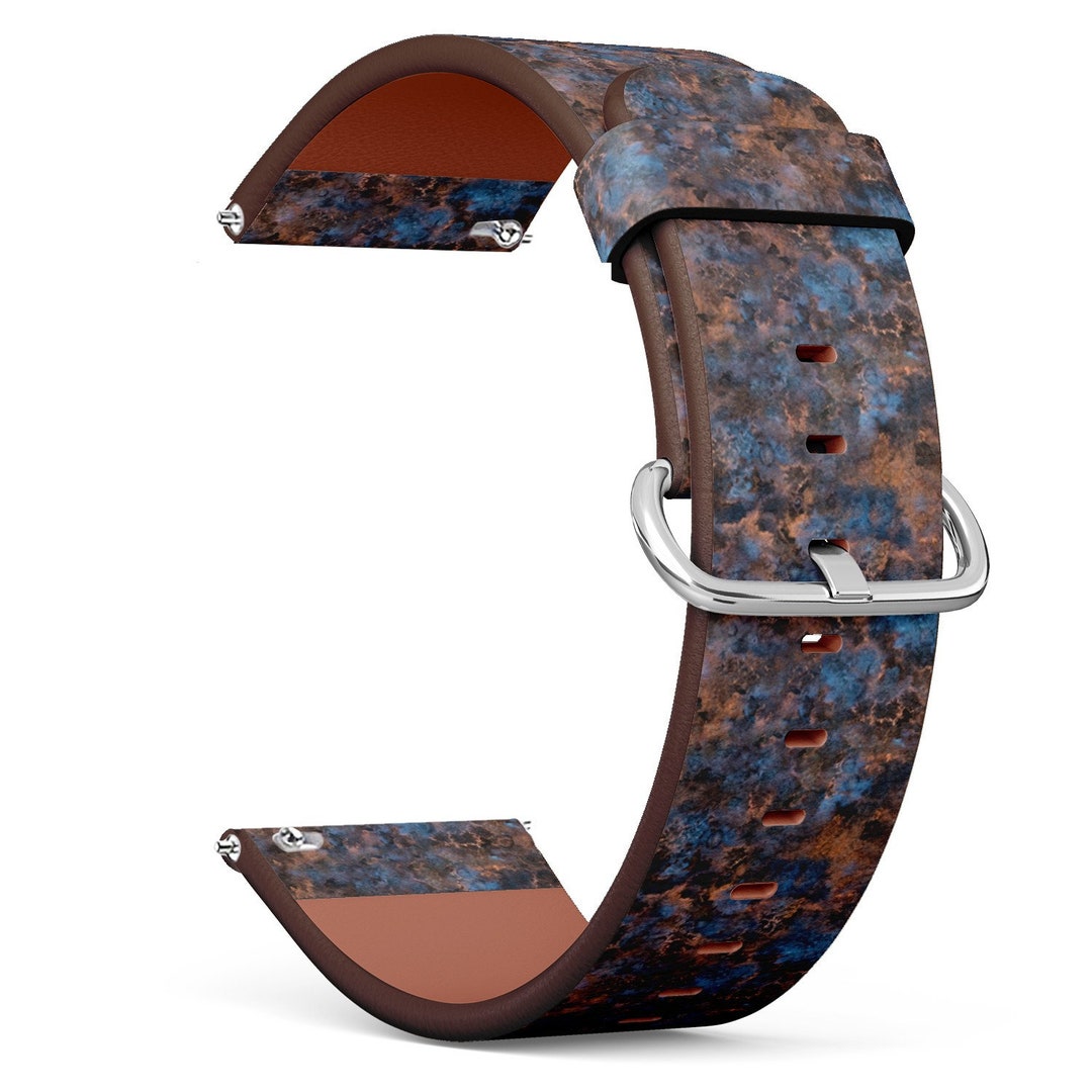 Vegan Leather Watch Strap 18mm 20mm 22mm 23mm ( Oxidized Copper Blue ...