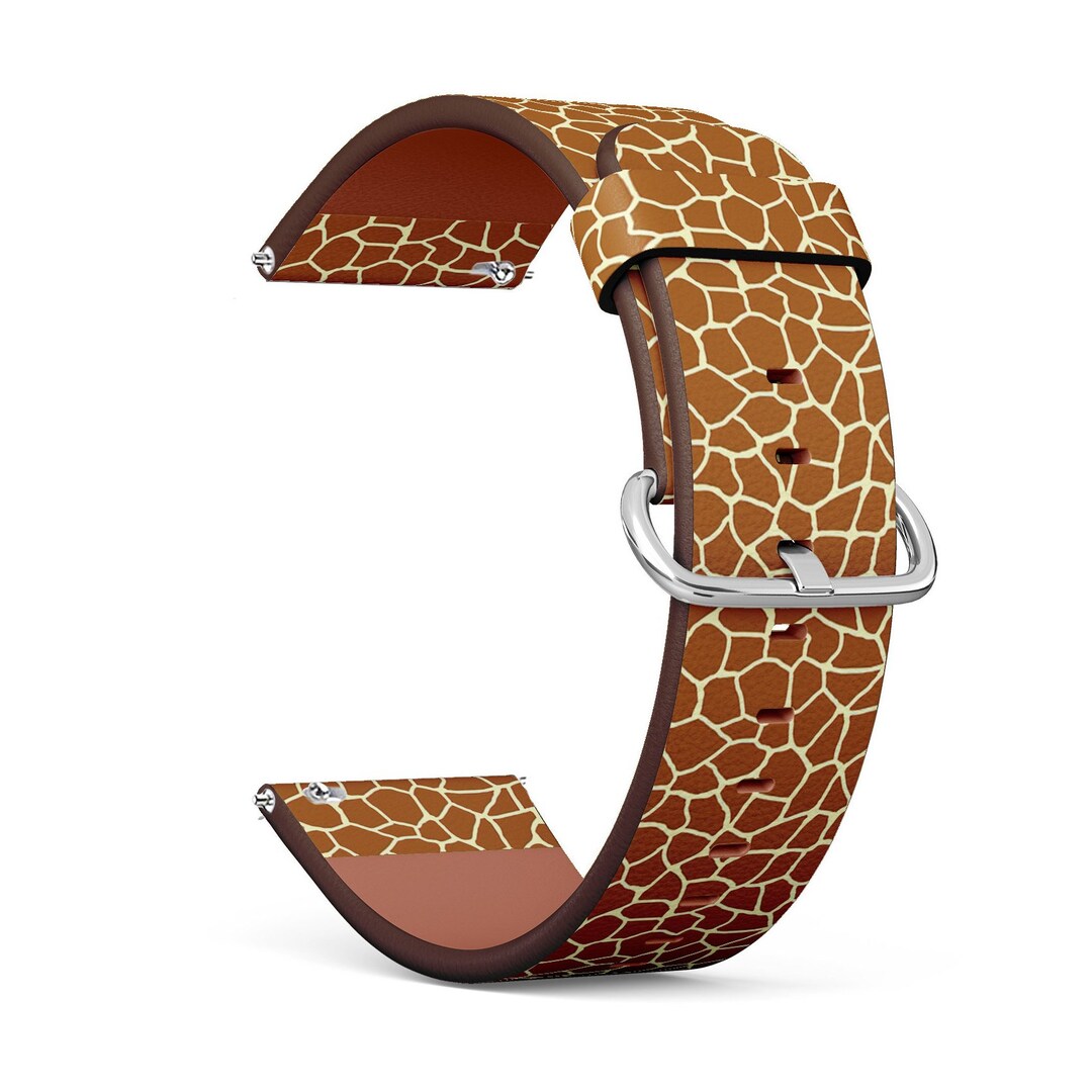 Vegan Leather Watch Strap 18mm 20mm 22mm 23mm Beautiful Giraffe Skin