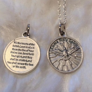 Holy Spirit Pendant on 18 Inch Sterling Silver Necklace