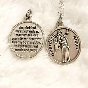 Guardian Angel Pendant on Sterling Silver Necklace   Angel Necklace