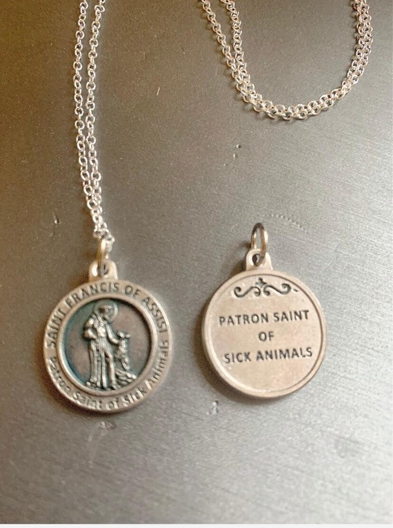 Patron Saint Of Animals Necklace Saint Francis Of Assisi Pendant