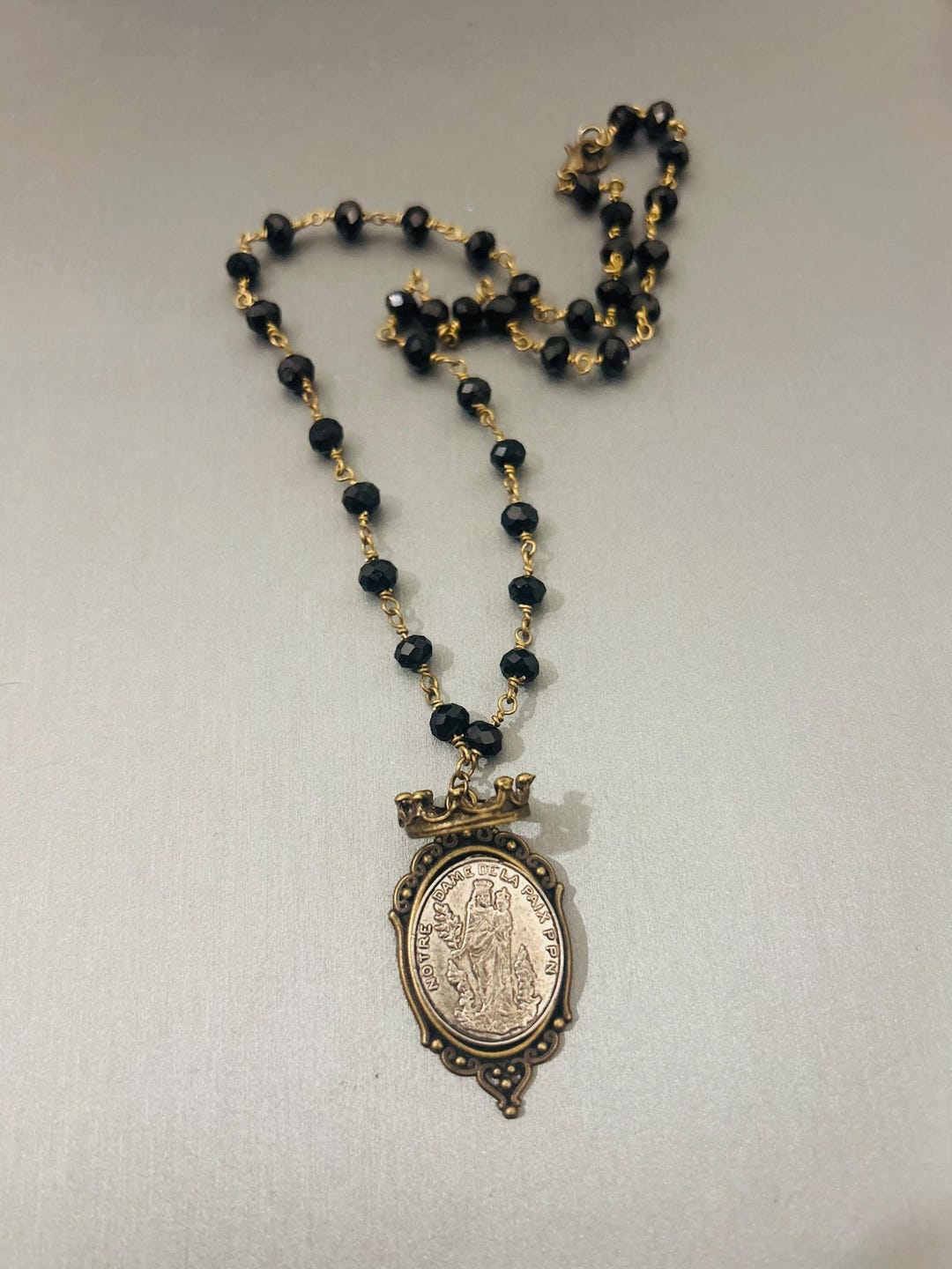 Notre Dame Crown Vintage Black Swarovski Necklace - Etsy