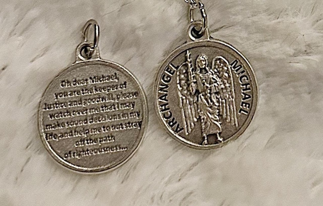 Archangel Michael Pendant on 18 Inch Sterling Silver Necklace ( Saint ...