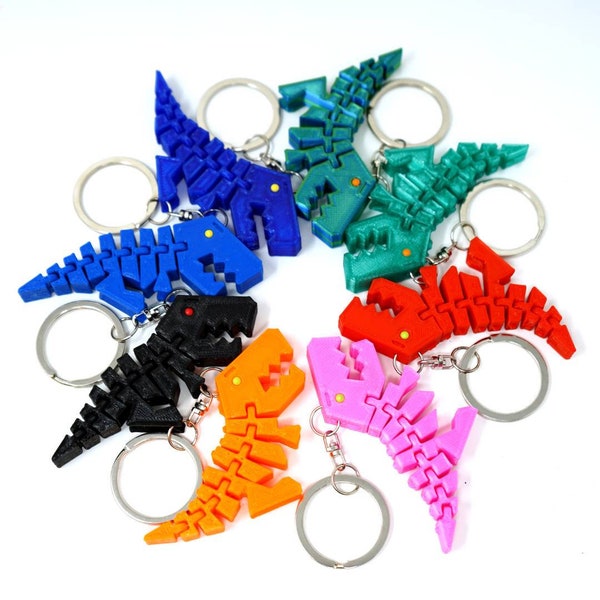 Flexi Rex keychain / dino charm / dinosaur bag charm