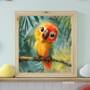 Arte de parede digital para impressão de papagaio bebê