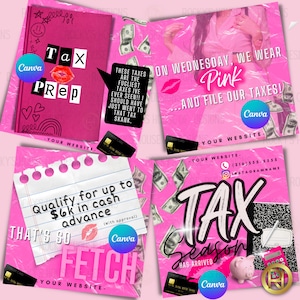 Mean Girls Inspired Tax Prep//Canva Tax Prep Services Template, Tax Prep Services Instagram Template,Tax Social Media Template,DIY Tax Flyer