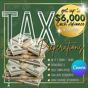 Canva Tax Prep Services Template, Tax Prep Services Instagram Template, Tax Social Media Template, DIY Tax Flyer, Prep Services Template