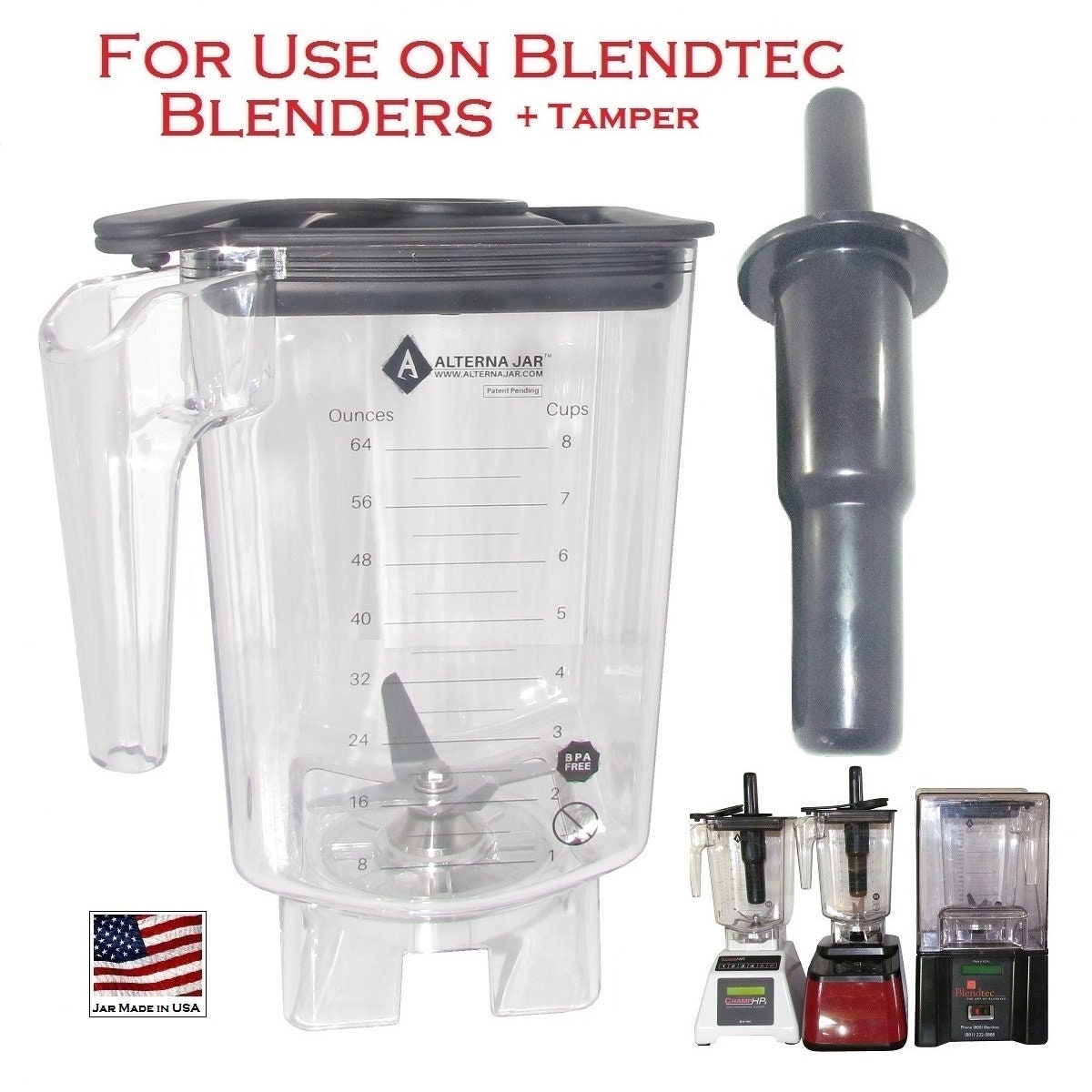From $72.95 ! Aftermarket Jar for Blendtec w/ extra spare blade unit –  Alterna Jars and Blades