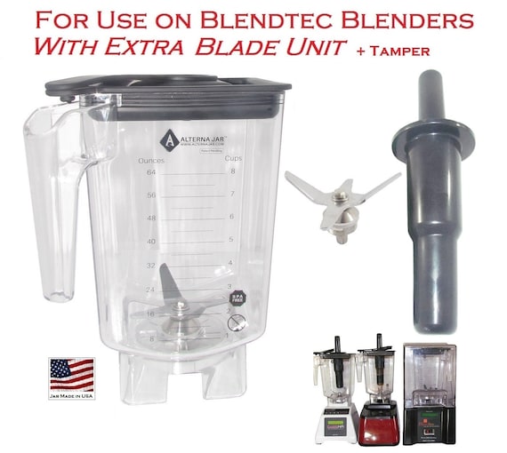 Alterna Jar for Blendtec Blenders 80 Oz, With Free Tamper and Extra Spare  Blade Assembly 