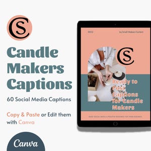 60 Pre written Captions for Candle Makers | Ready to Post Instagram Captions for Candle Business | Canva Editable Post Captions for Candles