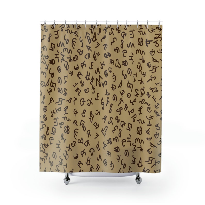 Tan and Brown Western Cattle Brand Shower Curtain Cowboy Etsy