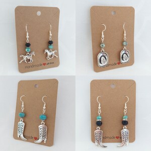 Western earrings, country jewelry, cowgirl jewelry, horse jewelry, rodeo jewelry, gift for cowgirl, for wife, her birthday, anniversary gift