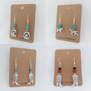 Western earrings, country jewelry, cowgirl jewelry, horse jewelry, rodeo jewelry, gift for cowgirl, for wife, her birthday, anniversary gift