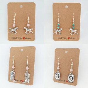 Western earrings, country jewelry, cowgirl jewelry, horse jewelry, rodeo jewelry, gift for cowgirl, for wife, her birthday, anniversary gift