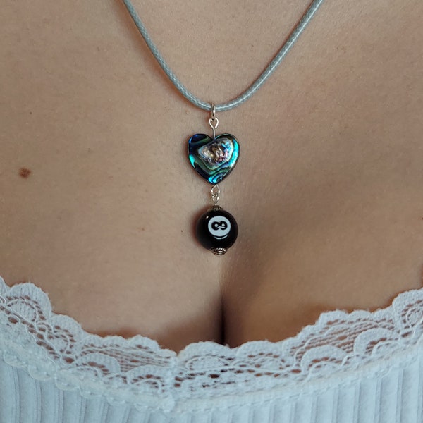 8 ball necklace, pool player jewelry, billiards jewelry, gift for her, her birthday, anniversary gift, gift for wife, gift for daughter