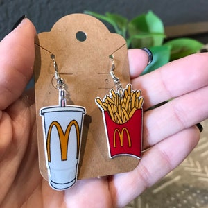 Happy meal earrings | McDonald’s earrings | happy meals | kids meals | McDonald’s | Ronald McDonald | fast food earrings | Golden Arches |