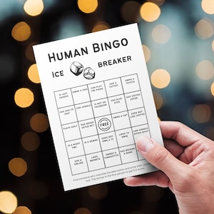 Menselijke bingo | IJsbreker | Feestspel | Bumperpakket voor 5 games | Digitale download | Afdrukbaar