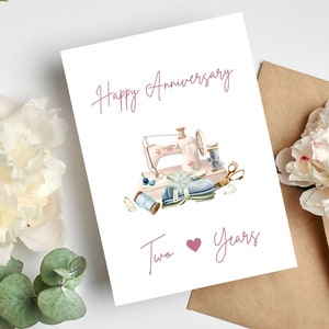 Two Year Anniversary Card | Happy Anniversary Card |  | Wedding Anniversary Card | Cotton Anniversary Card