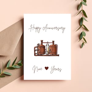 9th Wedding Anniversary Card | Happy Anniversary Card | Wedding Anniversary Card | 9 Years | Nine Years | 9th Anniversary Card