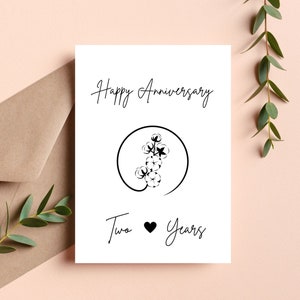 Happy Anniversary Card | Two Year Anniversary Card | Wedding Anniversary Card | Cotton Anniversary Card