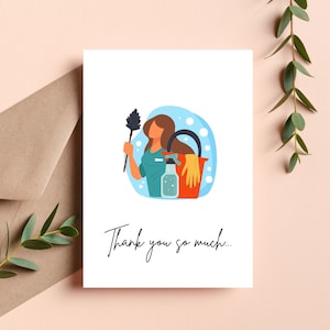 Cleaner Thank You Card | Thank You for Cleaning | Housekeeper | Cleaning Assistant | Professional Cleaner Thank You Card