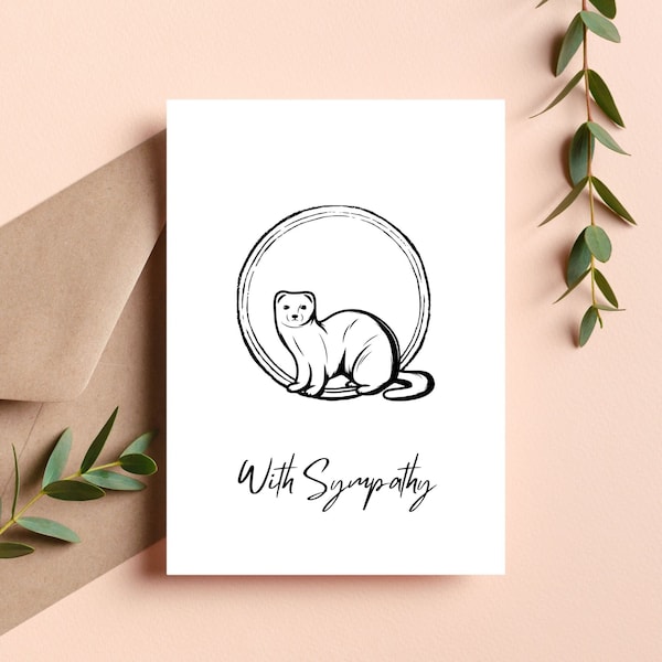 Pet Sympathy Card | Ferret Sympathy Card | Animal Sympathy Card | Condolence Card