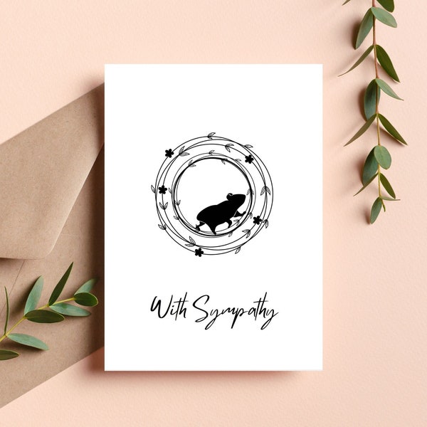 Pet Sympathy Card | Hamster Sympathy Card | Guinea Pig Sympathy Card | Condolence Card