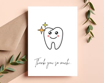 carte de remerciement de dentiste | Merci dentiste | Hygiéniste | Réparer mon sourire