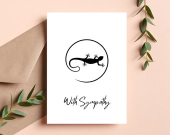 Lizard Sympathy Card | Reptile Sympathy Card | Bearded Dragon | Gecko | Reptile | Condolence Card