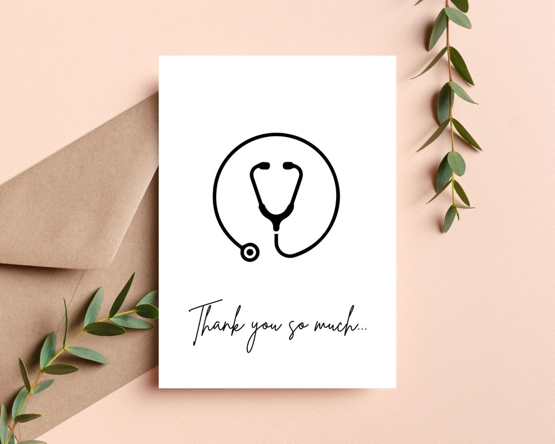 Doctor Thank You Card Nurse Thank You Card Midwife Thank - Etsy