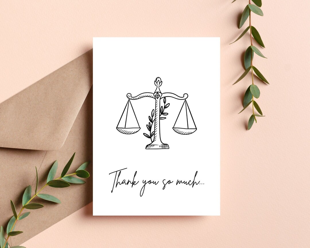 Lawyer Thank You Card Solicitor Thank You Card Barrister Etsy UK