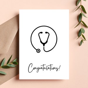 Doctor Congratulations Card | Dr. Congratulations Card | Passing Exams | Qualified | New Job | Becoming a Doctor