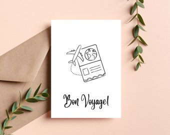 Bon Voyage Card | Goodbye Card | Farewell Card | Bon Voyage | Happy Travels