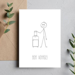 Bon Voyage Card | Goodbye Card | Farewell Card | Good Luck on your Travels
