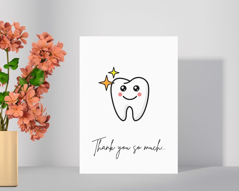 Dentist Thank You Card Thank You Dentist Hygienist Fixing my Smile image 2