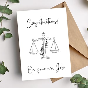 Lawyer New Job Card | Solicitor New Job Card | Barrister | Judge | Legal Team | New Job