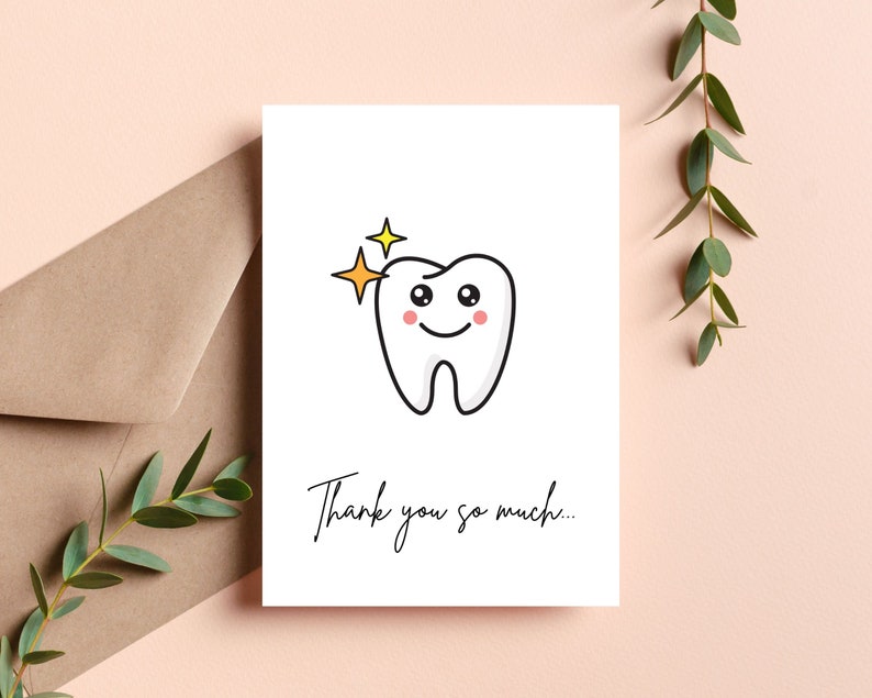 Dentist Thank You Card Thank You Dentist Hygienist Fixing my Smile image 3