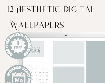 2022 DIGITAL Desktop Wallpaper Calendar and Organizer FREE - Etsy