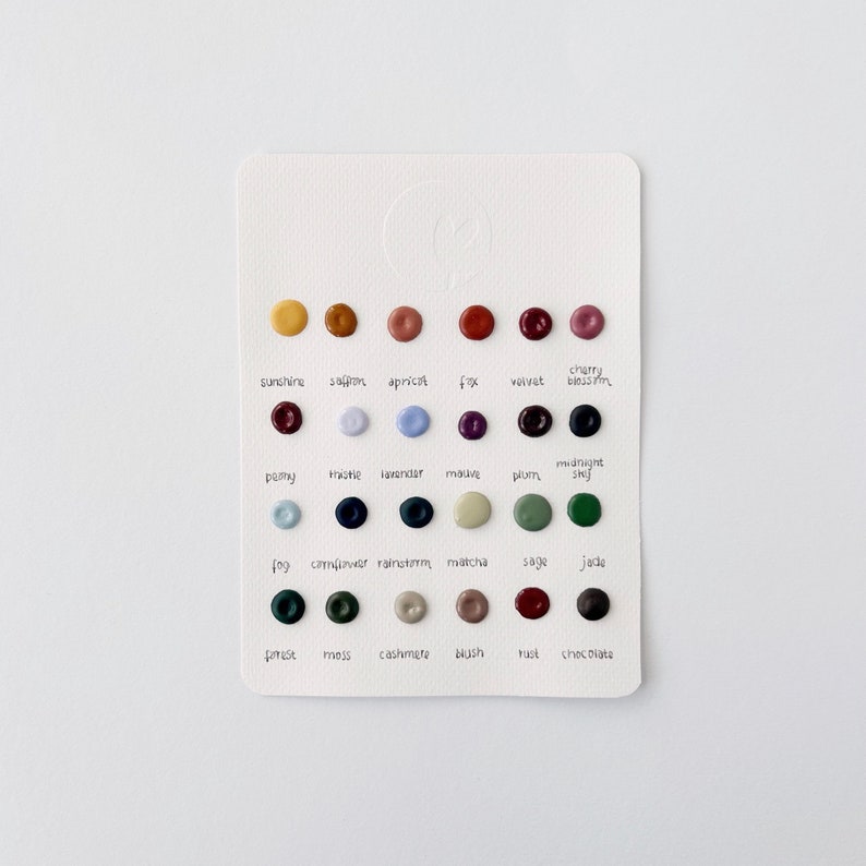 Dot Card all colors Handmade Watercolor Vegan image 1