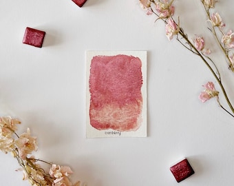 Cranberry | Mica | Handmade Watercolor | Vegan