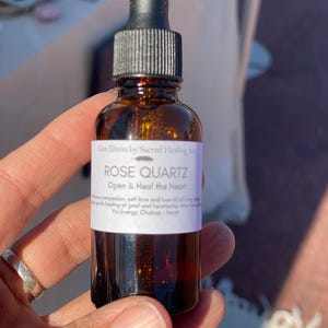 Gem Essence, Rose Quartz Essence, Reiki-infused Crystal Tincture
