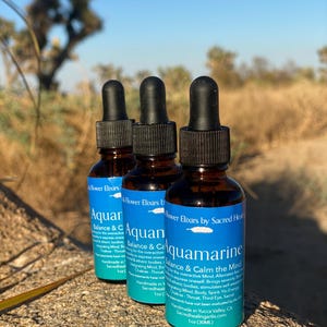 Gem Essence, Aquamarine Essence, Reiki-infused Crystal Tincture
