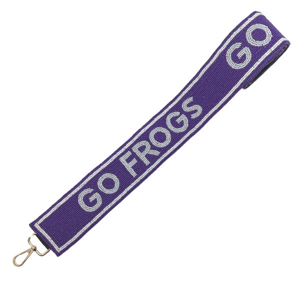 GO FROGS - Premium Beaded | TCU | Licensed | Purse Strap | Game Day | Back to School | 2 Inch Strap | Graduation | Gifts | Stadium | Purse