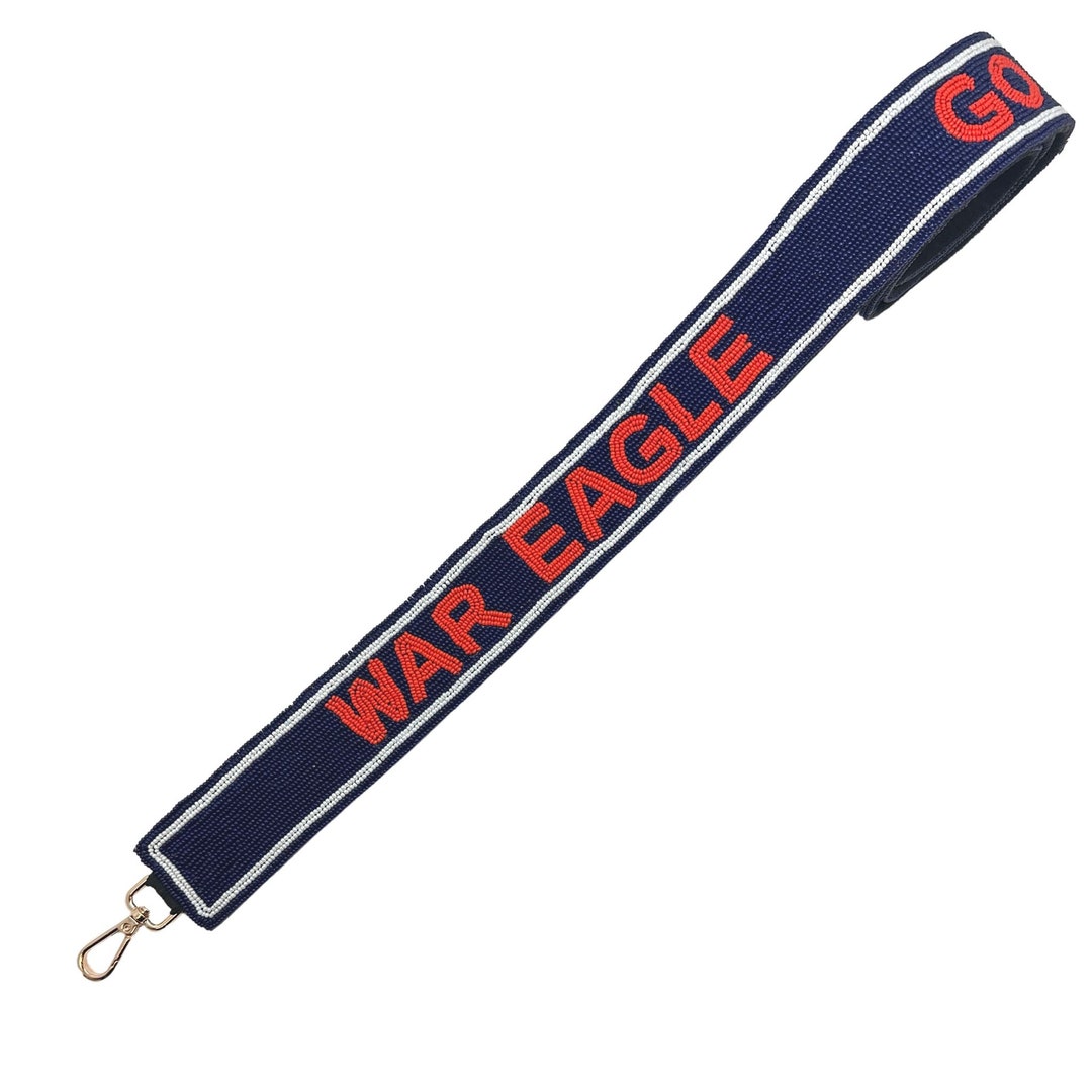 WAR EAGLE Premium Beaded Auburn Licensed Purse Strap Game Day Back to School 2 Inch Strap Rebels